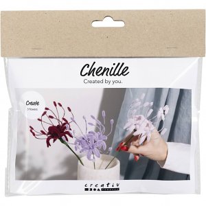 Mini-Bastelset mit Pfeifenreinigern - Spinnenlilie, zartrosa, helllila und dunkelrot Mini-Bastelset mit Pfeifenreinigern - Spinnenlilie, zartrosa, helllila und dunkelrot