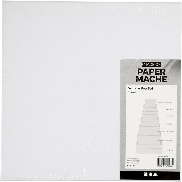 Quadratische Boxen - weiß - 7 Stk Quadratische Boxen - weiß - 7 Stk