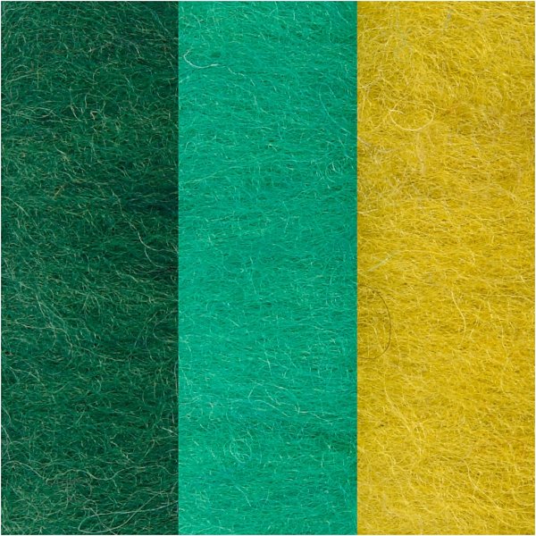 Kardierte Wolle - Grün/Türkis-Harmonie - 3 x 10 g Kardierte Wolle - Grün/Türkis-Harmonie - 3 x 10 g