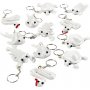 Textilfiguren mit Schlsselanhnger - wei - 4 x 3 Stk