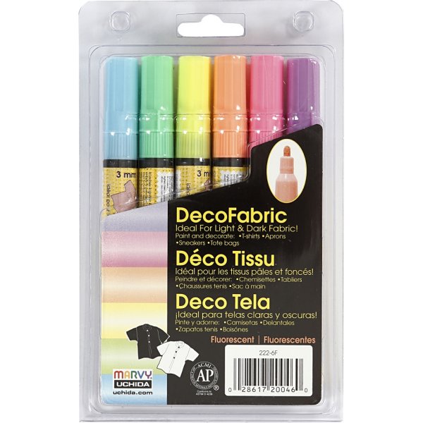 Deko-Textilstifte - 3 mm - Neonfarben - 6 Stk Deko-Textilstifte - 3 mm - Neonfarben - 6 Stk