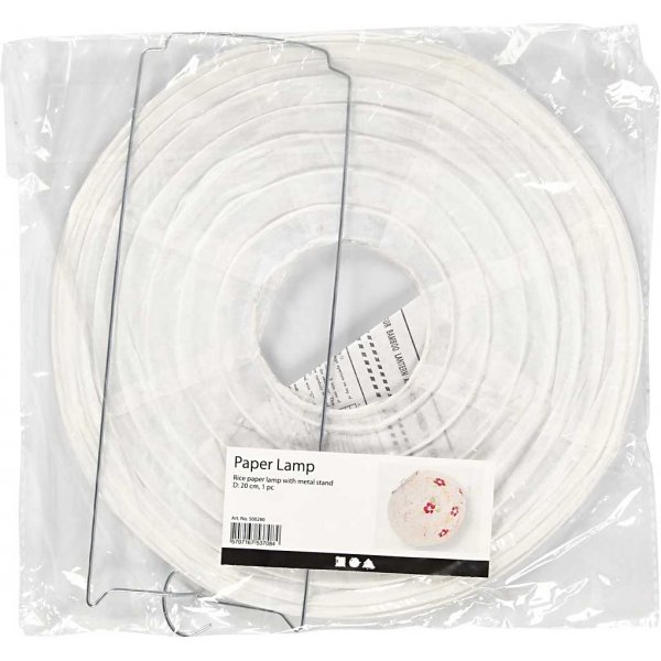 Papierlampe - weiß - Rund - Ø20 cm Papierlampe - weiß - Rund - Ø20 cm