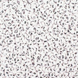 Perlen - Zahlen 0-9 - Ø 7 mm - 500 Stk Perlen - Zahlen 0-9 - Ø 7 mm - 500 Stk