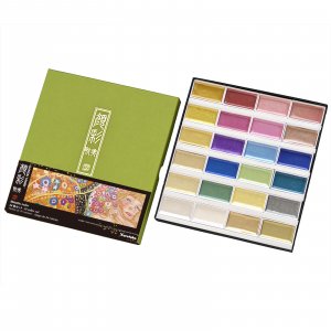 ZIG Gansai Tambi Aquarellfarben, 24 Metallic-Farben ZIG Gansai Tambi Aquarellfarben, 24 Metallic-Farben