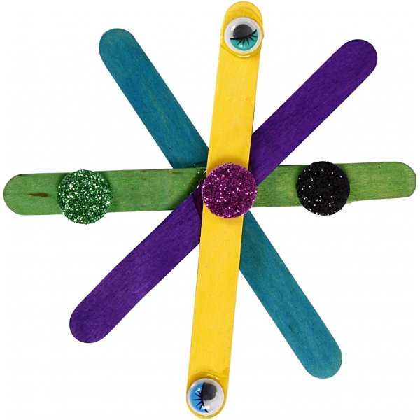 Glitzer und Holzstbchen - gemischte Farben