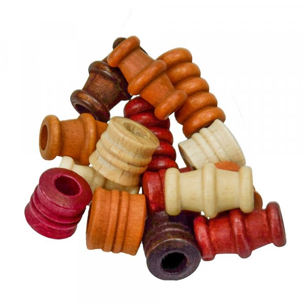 Holzperlen - Braunmix 28 Stk. Farb-Form-Mix