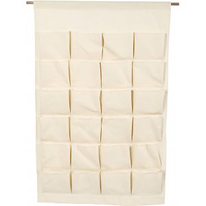 Hängende Leinwand mit Taschen, helle Natur, 93 × 60 cm Hängende Leinwand mit Taschen, helle Natur, 93 × 60 cm