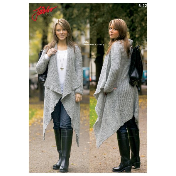 Strickmuster - Lange Strickjacke im Krausrippenmuster
