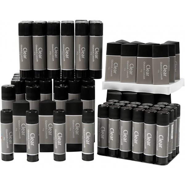 Transparente Klebestifte - verschiedene Größen - 96 Stück Transparente Klebestifte - verschiedene Größen - 96 Stück