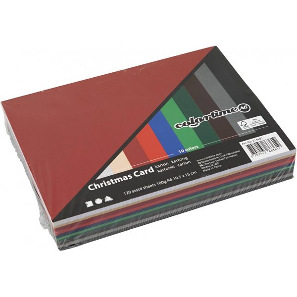 Weihnachtskarton - gemischte Farben - A6 - 120 Blatt Weihnachtskarton - gemischte Farben - A6 - 120 Blatt