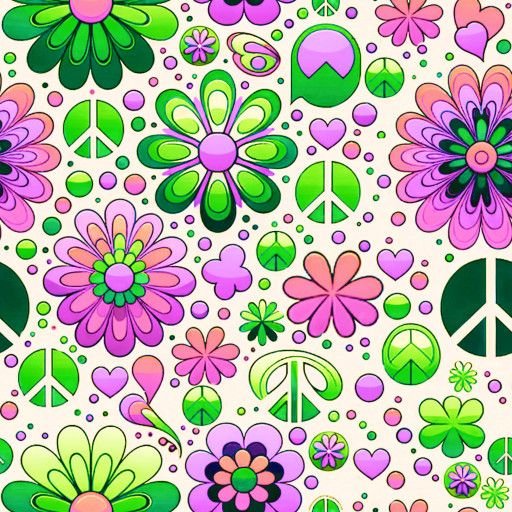 Blumenfrieden - grn/rosa