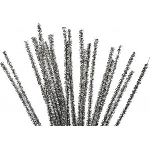 Pfeifenreiniger - 6 mm - Silber - Glitzer - 24 Stk Pfeifenreiniger - 6 mm - Silber - Glitzer - 24 Stk