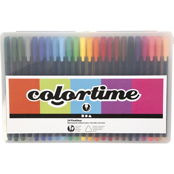 Colortime Fineliner Marker - gemischte Farben - 24 Stk Colortime Fineliner Marker - gemischte Farben - 24 Stk