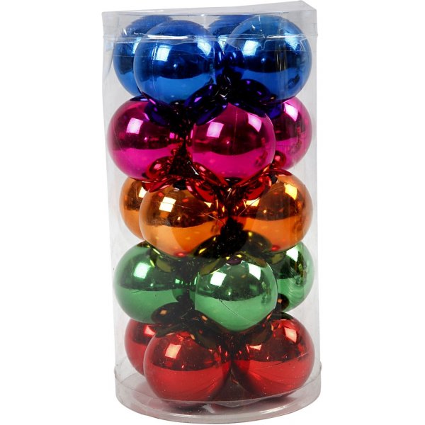 Christbaumkugeln - leuchtende Farben - 6 cm - 20 Stk Christbaumkugeln - leuchtende Farben - 6 cm - 20 Stk