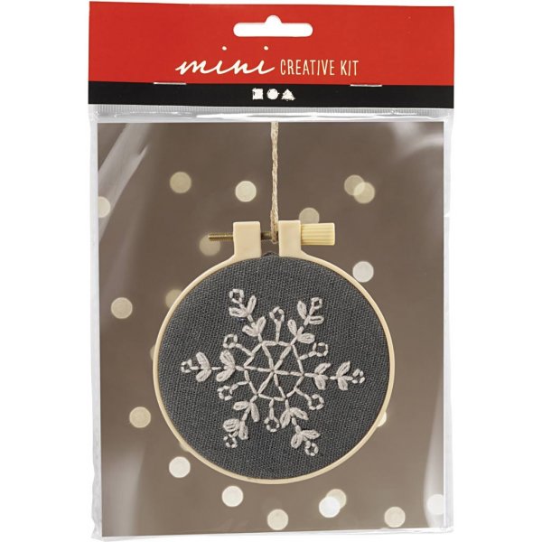 Mini DIY Kit Stickerei - Grau - Schneeflocke Mini DIY Kit Stickerei - Grau - Schneeflocke