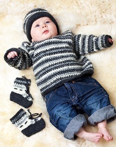 Strickmuster - Gemusterter Pullover, Mtze und Socken