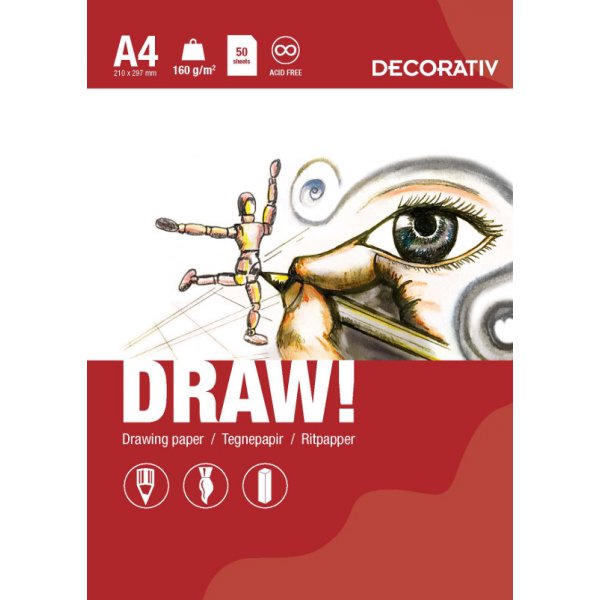 Zeichenblock DRAW A4 (160g) - 50 Blatt
