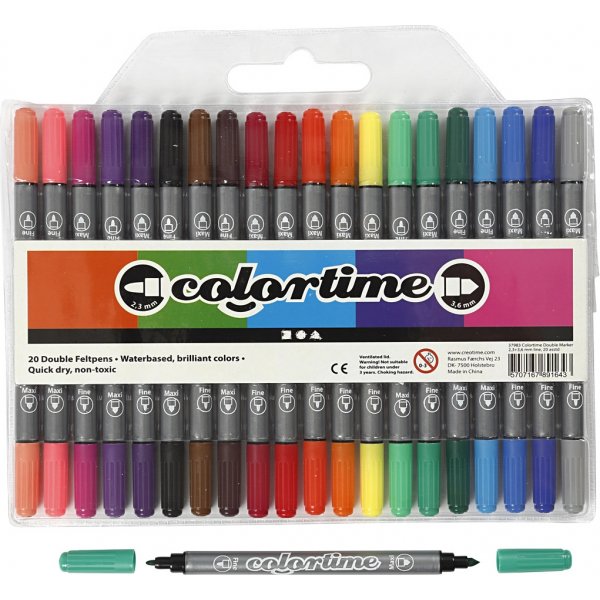 Colortime Doppelmarker - Standardfarben - 20 Stk Colortime Doppelmarker - Standardfarben - 20 Stk