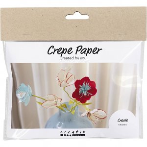 Mini-DIY-Set aus Krepppapier - Kreppblumen in Pastellfarben Mini-DIY-Set aus Krepppapier - Kreppblumen in Pastellfarben