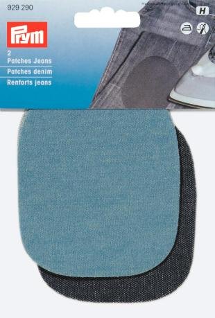 Team Patches Denim Hellblau/Dunkelblau 9x8cm 2 Paar