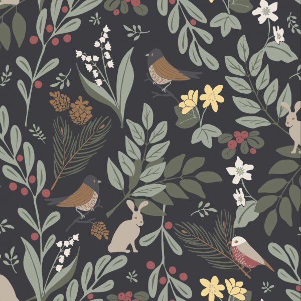 Forest Textilwachstuch graphit/multi