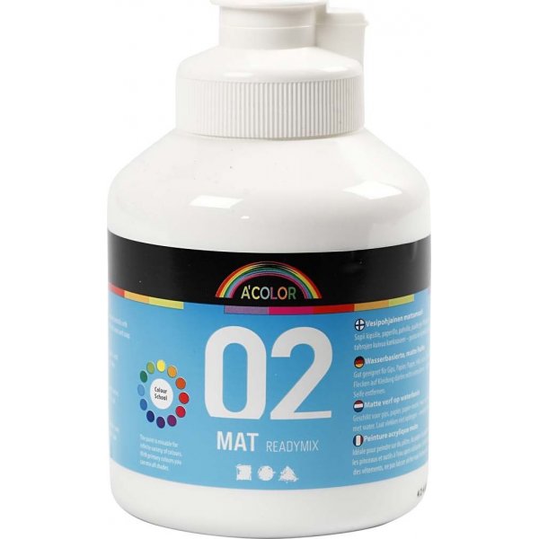 Schulfarbe - Acryl - Wei - Matt - 500 ml