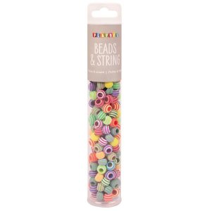 Gestreifte Perlen, Pastellmix - 180 Stück Gestreifte Perlen, Pastellmix - 180 Stück