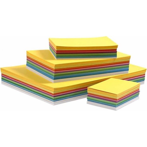 Federkarton - gemischte Farben - A3, A4, A5, A6 - 1500 Blatt