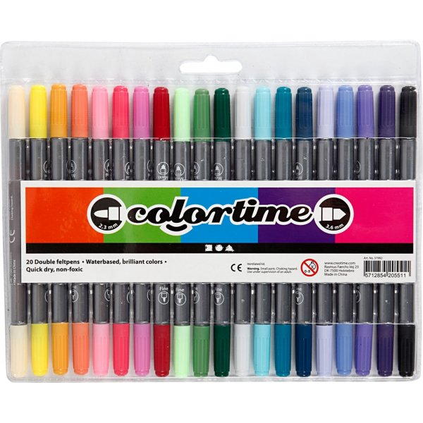 Colortime Doppelmarker - Komplementärfarben - 20 Stk Colortime Doppelmarker - Komplementärfarben - 20 Stk