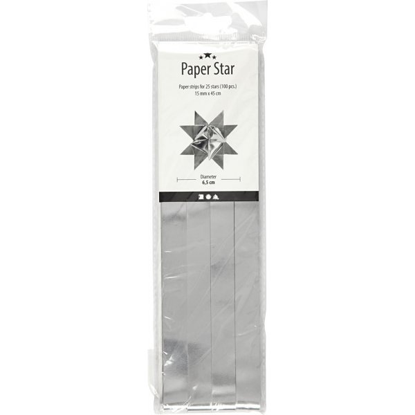 Sternstreifen - Silber - Ø6,5 cm - 100 Streifen Sternstreifen - Silber - Ø6,5 cm - 100 Streifen