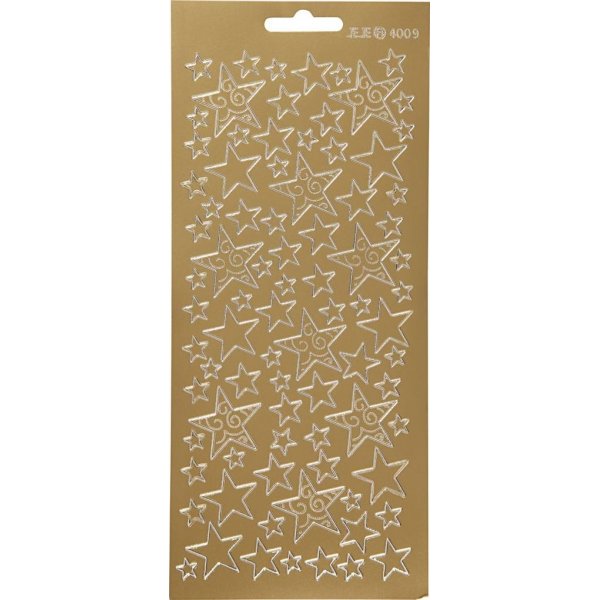 Aufkleber - Gold - Sterne - 10 x 23 cm