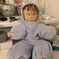 Kundenbild Nicki Velour Baumwollstoff Babyblau - 145 cm