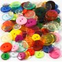 Knopfmix - 2 Lcher - gemischte Farben - 100 Stk