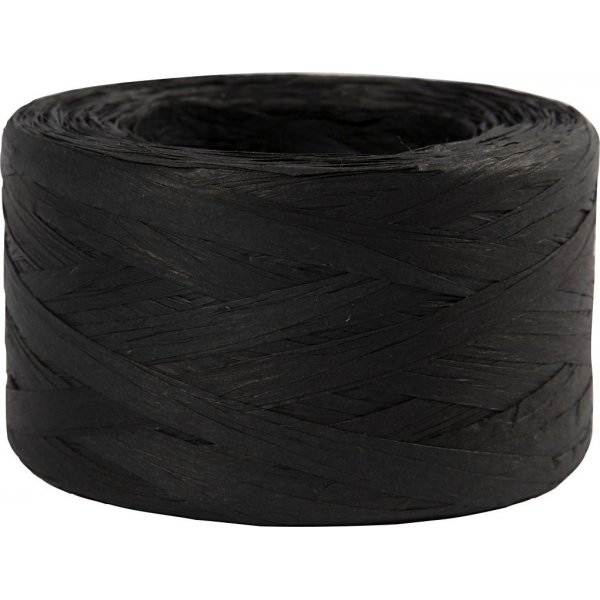 Raffia-Papiergarn - Schwarz - 100 m