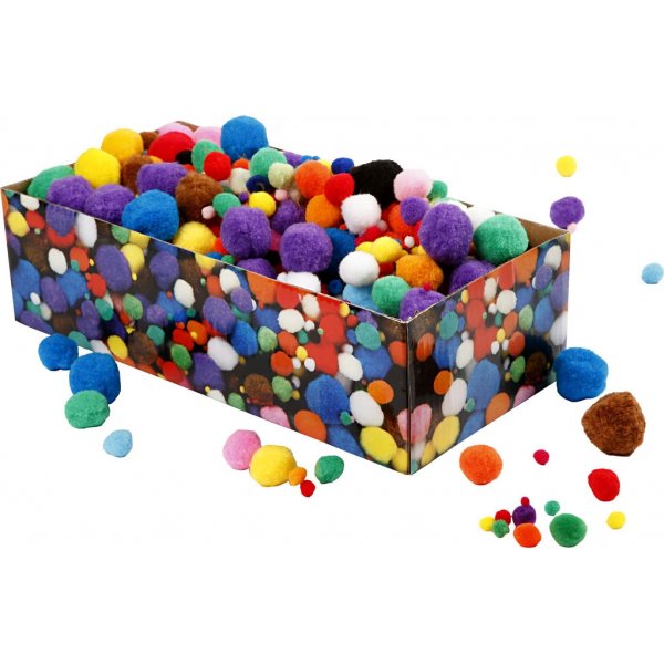 Pompons - gemischte Farben - 200 g