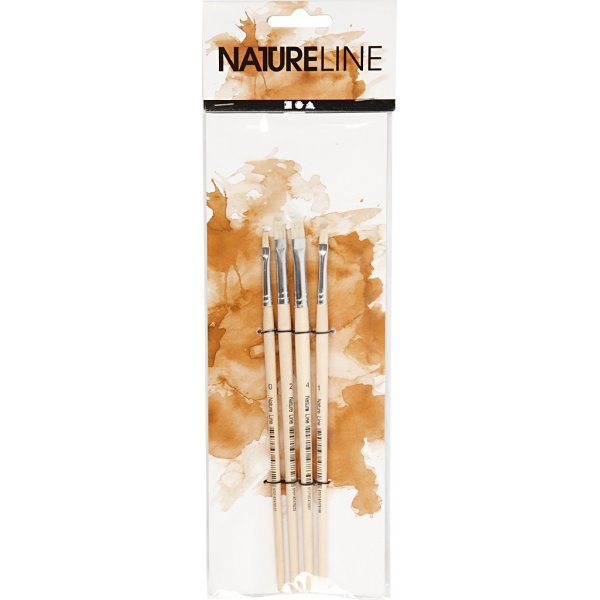 Natur Line Pinsel - Nr. 00+1+2+4 - Teller - 4 Stk