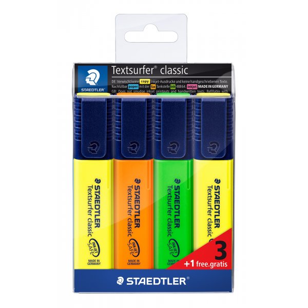 Markierstift Textsurfer InkJet - 3 Farben (4 Stifte)