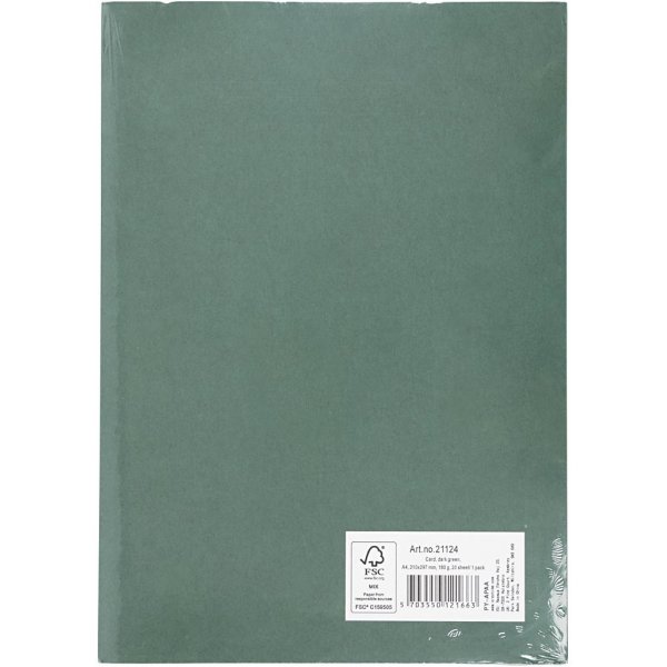 Farbiger Karton - dunkelgrün - A4 - 180 g - 20 Blatt Farbiger Karton - dunkelgrün - A4 - 180 g - 20 Blatt