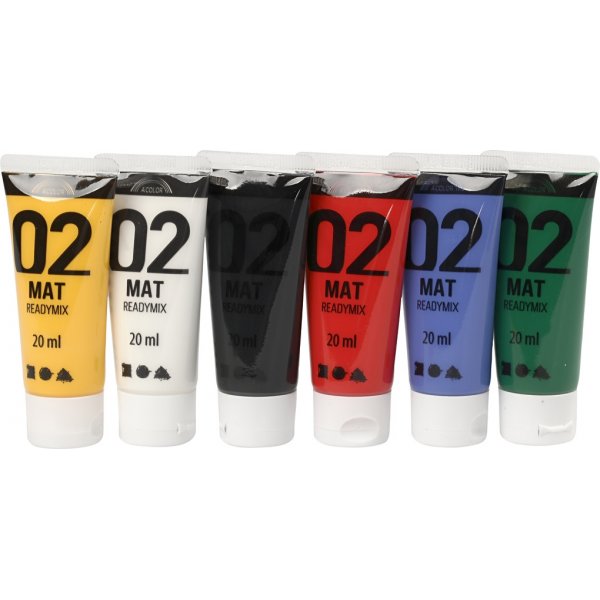 Schulfarbe - Acryl - Standardfarben - matt - 6 x 20 ml Schulfarbe - Acryl - Standardfarben - matt - 6 x 20 ml