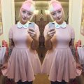 Kundenbild Einfarbiger Jerseystoff - 07 - Babyrosa - 150 cm