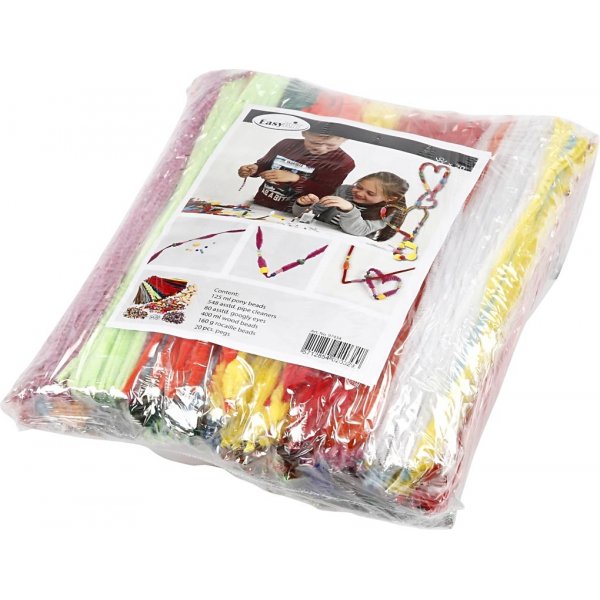 Spa mit Klemmen und Pfeifenreinigern - bunt gemischt