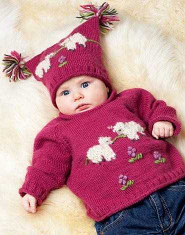 Strickmuster - Strickpullover und Mütze mit Schaf Strickmuster - Strickpullover und Mütze mit Schaf