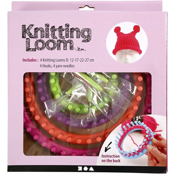 Runde Strickringe mit Nadeln und Haken - 4 Stk Runde Strickringe mit Nadeln und Haken - 4 Stk