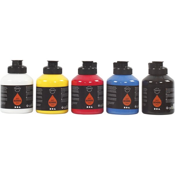 Pigment Art School - Primärfarben - seidenmatt - 5 x 500 ml Pigment Art School - Primärfarben - seidenmatt - 5 x 500 ml