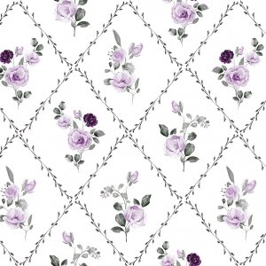 Wachstuch mit floralem Karomuster - Heather