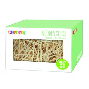 Holzstäbchen in einer Kiste Holzstäbchen in einer Kiste