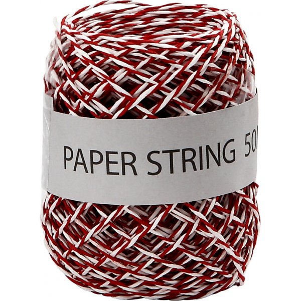 Papierschnur - rot/weiß - 50 m Papierschnur - rot/weiß - 50 m