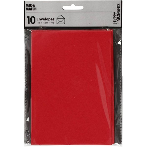 Umschlag - rot - 11,5 x 16 cm - 10 Stk Umschlag - rot - 11,5 x 16 cm - 10 Stk