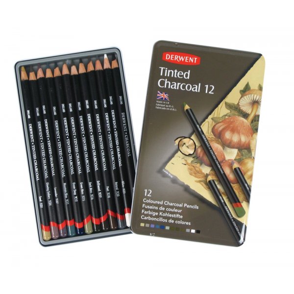 Derwent Toned Charcoal - 12 Bleistifte
