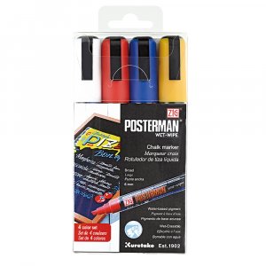 Markierstift ZIG Posterman Wet-Wipe 6 mm, 4 St�ck